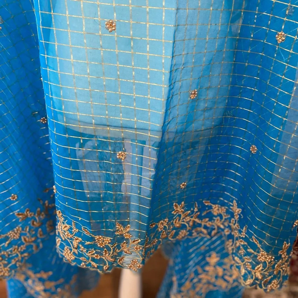 Mesh Beaded Embroidered Sequin Formalwear Dupattas